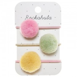 Rockahula Kids - 3 gumki do włosów Secret Garden Pom Pom