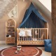 Jollein moskitiera baldachimowa nad łóżeczko niemowlęce 245 cm VINTAGE Jeans Blue