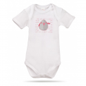 Lait Baby Organic Body Short Sleeve Tweet the Bird Pink 6 m+