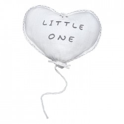 Hi Little One poduszka dekoracyjna do pokoiku BIO muślin HEART White