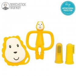 Matchstick Monkey Teething Starter Set Lion Ludo - 2 szczoteczki + 2 gryzaki