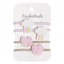 Rockahula Kids - 4 gumki do włosów Pastel Rainy Cloud