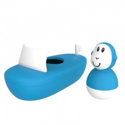 Matchstick Monkey zabawka do kąpieli łódka z małpką Blue