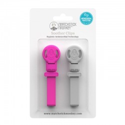 Matchstick Monkey - 2 zawieszki silikonowe MULTI Pink & Grey