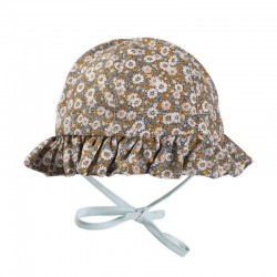 Hi Little One kapelusz przeciwsłoneczny dla dziewczynki BOHO FLO Sage roz S Pom Pom
