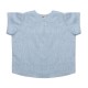 Hi Little One lniany komplet dla noworodka koszulka ze spodenkami BOHO LEO Light Blue roz S Pom Pom