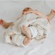 Hi Little One śpiworek do spania z nogawkami dwustronny TOG 1,0 organiczny BIO muślin BALOONS/WHITE roz S muumee 