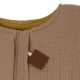 Hi Little One - śpiworek dwustronny piżamka z nogawkami z organicznej BIO bawełny muślin DARK OAK/OLIVE roz M