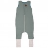 Hi Little One - ocieplany śpiworek dwustronny piżamka z nogawkami z organicznej BIO bawełny muślin TIFFANY/EMERALD roz M