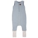 Hi Little One - śpiworek dwustronny piżamka z nogawkami z organicznej BIO bawełny muślin BABY BLUE/JEANS roz M