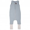 Hi Little One - ocieplany śpiworek dwustronny piżamka z nogawkami z organicznej BIO bawełny muślin BABY BLUE/JEANS roz M