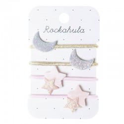 Rockahula Kids - 4 gumki do włosów Moon & Stars