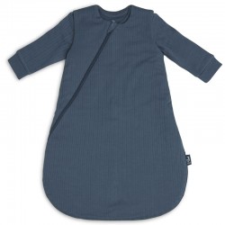Jollein - śpiworek niemowlęcy całoroczny 4 Pory Roku 2 śpiworkowy BASIC STRIPE Jeans Blue 60 cm