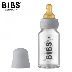 BIBS BABY GLASS BOTTLE CLOUD Antykolkowa Butelka Szklana dla Noworodków 110 ml