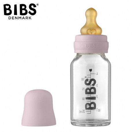 BIBS BABY GLASS BOTTLE DUSKY LILAC Antykolkowa Butelka Szklana dla Noworodków 110 ml