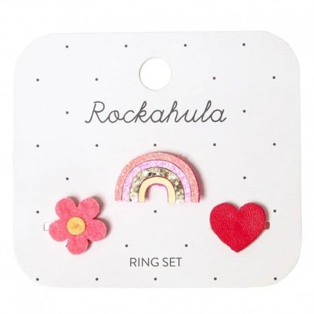 Rockahula Kids pierścionki dla dziewczynki 3 szt. Hippy Rainbow