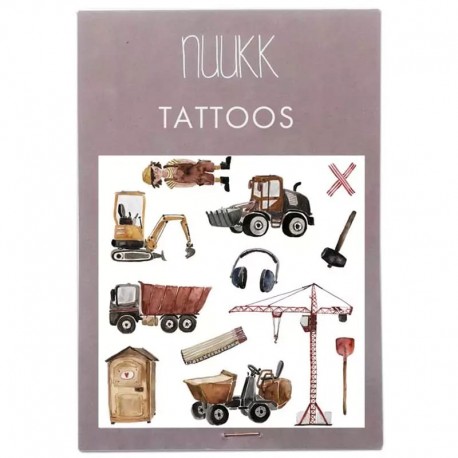 NUUKK - wegański tatuaż dla dzieci CONSTRUCTION SITE