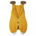 Hi Little One - śpiworek piżamka z bawełny muslin ELEPHANT Mustard & Green Hunter roz M