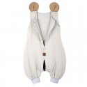 Hi Little One - śpiworek piżamka z bawełny muslin MOUSE White & Beige roz M