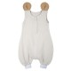 Hi Little One - śpiworek piżamka z bawełny muslin MOUSE White & Beige roz M