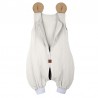 Hi Little One - śpiworek piżamka z bawełny muslin MOUSE White & Beige roz S