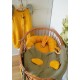 Hi Little One - śpiworek piżamka z bawełny muslin ELEPHANT Mustard & Green Hunter roz S
