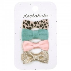 Rockahula Kids spinki do włosów dla dziewczynki 4 szt. Leopard Love Mini Bow