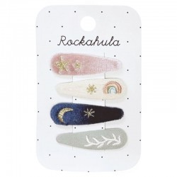 Rockahula Kids - 4 spinki do włosów Starry Skies Embroidered