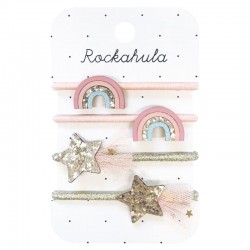 Rockahula Kids - 4 gumki do włosów Shimmer Rainbow Star
