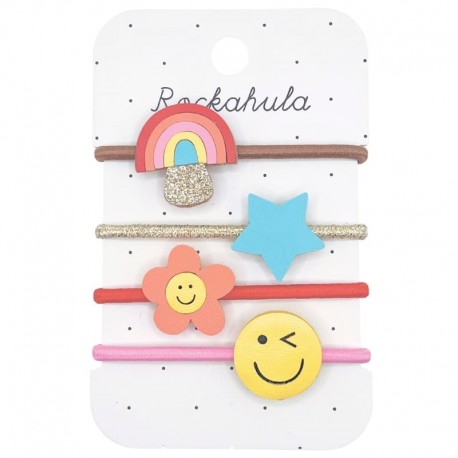 Rockahula Kids - 4 gumki do włosów Rainbow Toadstool