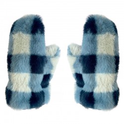 Rockahula Kids rękawiczki zimowe dla dziewczynki Furry Checked Blue 3-6 lat