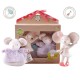 Meiya & Alvin - Meiya Mouse Organic Babyshower Set z grzechotką