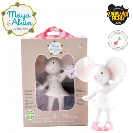 Meiya & Alvin - gryzak piszczący z organicznego kauczuku Hevea Meiya Mouse Organic Rubber Squeaker