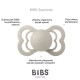 BIBS SUPREME 2-PACK IRON & BABY BLUE S Smoczek symetryczny kauczuk Hevea