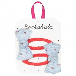 Rockahula Kids spinki do włosów dla dziewczynki Cherry Stripe Twisty Bow