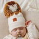 Hi Little One komplet niemowlęcy zimowy ALPACA BOHO White/Rust S Pom Pom
