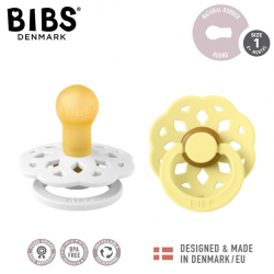 BIBS BOHEME 2-PACK WHITE & SUNSHINE S Smoczek Uspokajający kauczuk Hevea