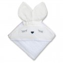 Hi Little One - Ręcznik z kapturem 100 x 100 SLEEPY BUNNY hooded bath towel White