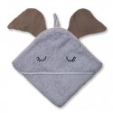 Hi Little One - Ręcznik z kapturem 100 x 100 ELEPHANT hooded bath towel Dark Oak Light