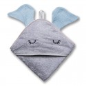 Hi Little One - Ręcznik z kapturem 100 x 100 ELEPHANT hooded bath towel Baby Blue