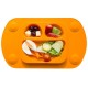 EasyTots silikonowy talerzyk trójdzielny z podkładką i lunchbox EasyMat Mini 2in1 ORANGE