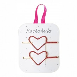 Rockahula Kids - wsuwki do włosów Glitter Heart Red