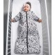 Jollein śpiworek niemowlęcy do spania całoroczny z odpinanymi rękawami 4 Pory Roku LEOPARD Black & White 70 cm