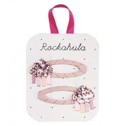 Rockahula Kids spinki do włosów dla dziewczynki 2 szt. Rainbow Cloud Glitter Pink
