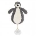 Jollein przytulanka dou dou z zawieszką na smoczek Pingwinek PENGUIN Storm Grey