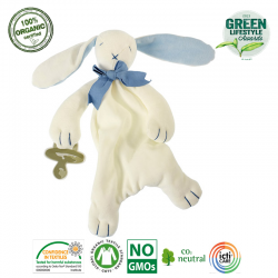 Maud N Lil Opiekun smoczka z organicznej BIO bawełny GOTS Oscar The Bunny Comforter 2in1